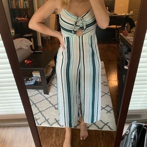 Target striped cropped jumpsuit
